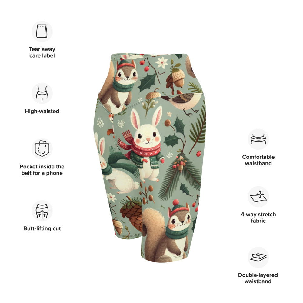 Whimsical Winter Wear Biker Shorts