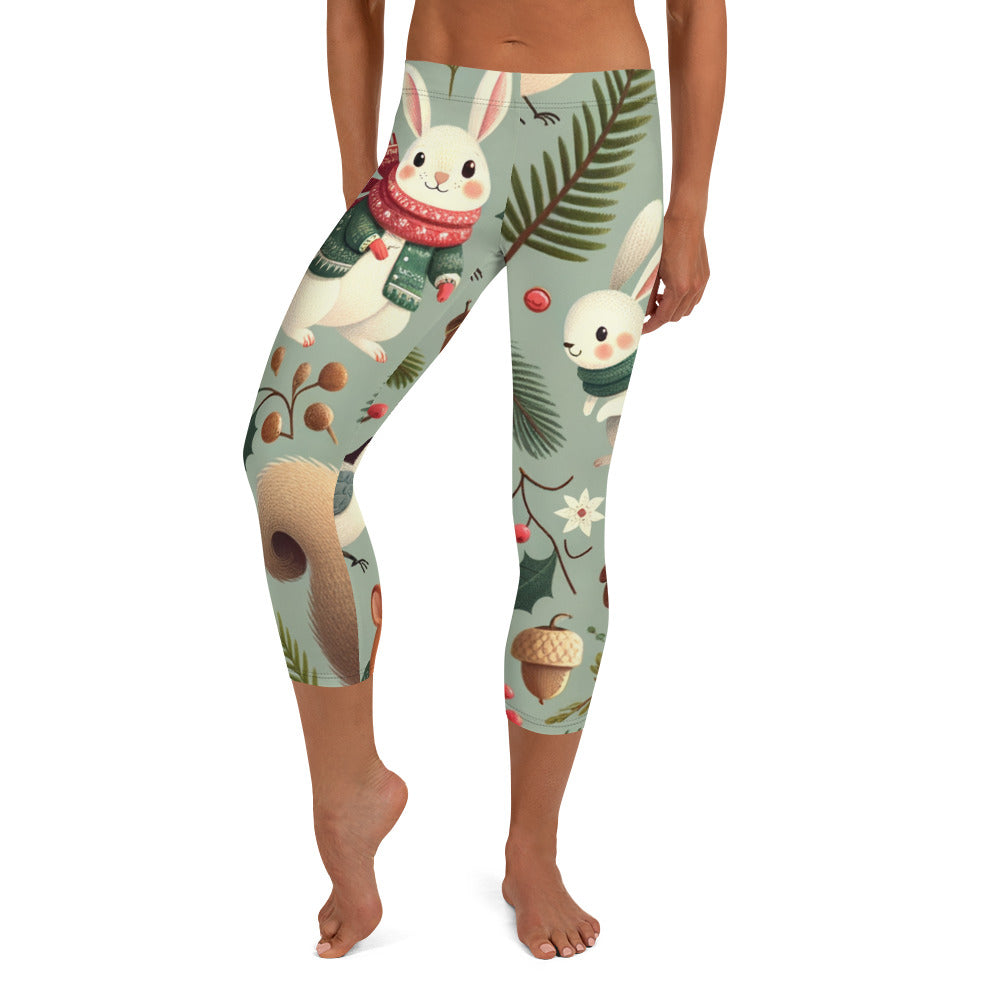 Whimsical Winter Wear Capri Leggings