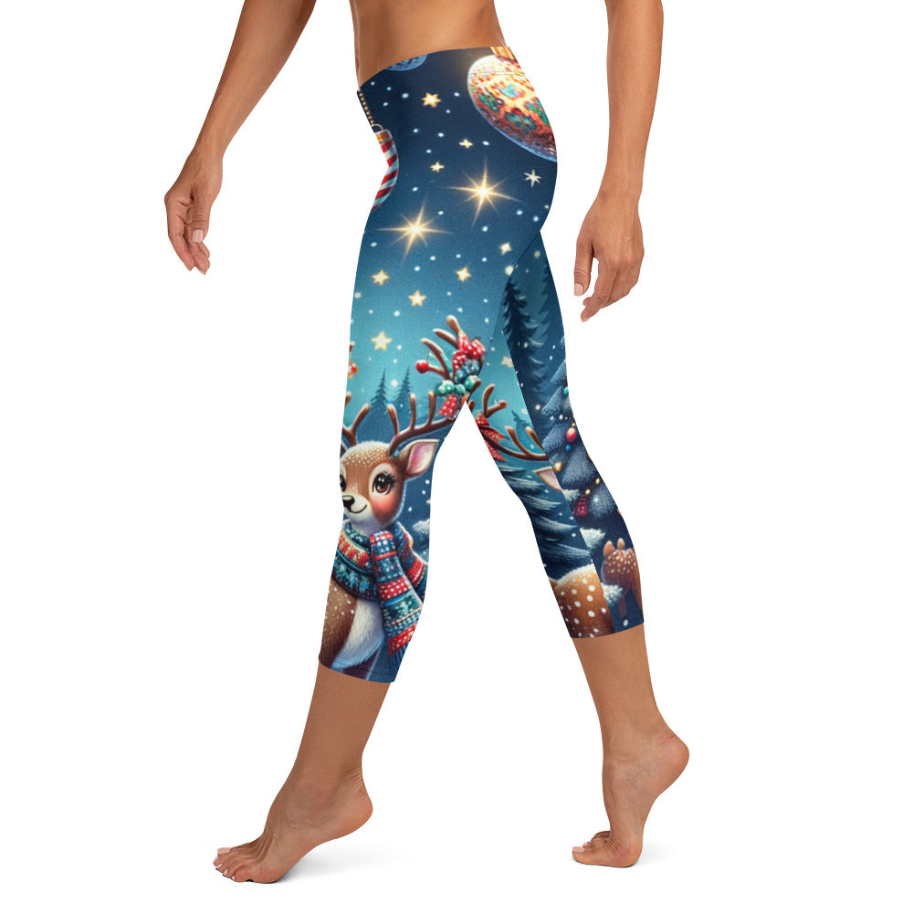 Whimsical Winter Wear Capri Leggings
