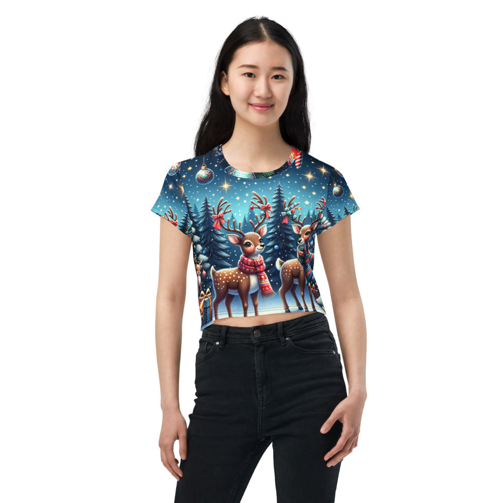 Whimsical Winter Wear Crop Tee