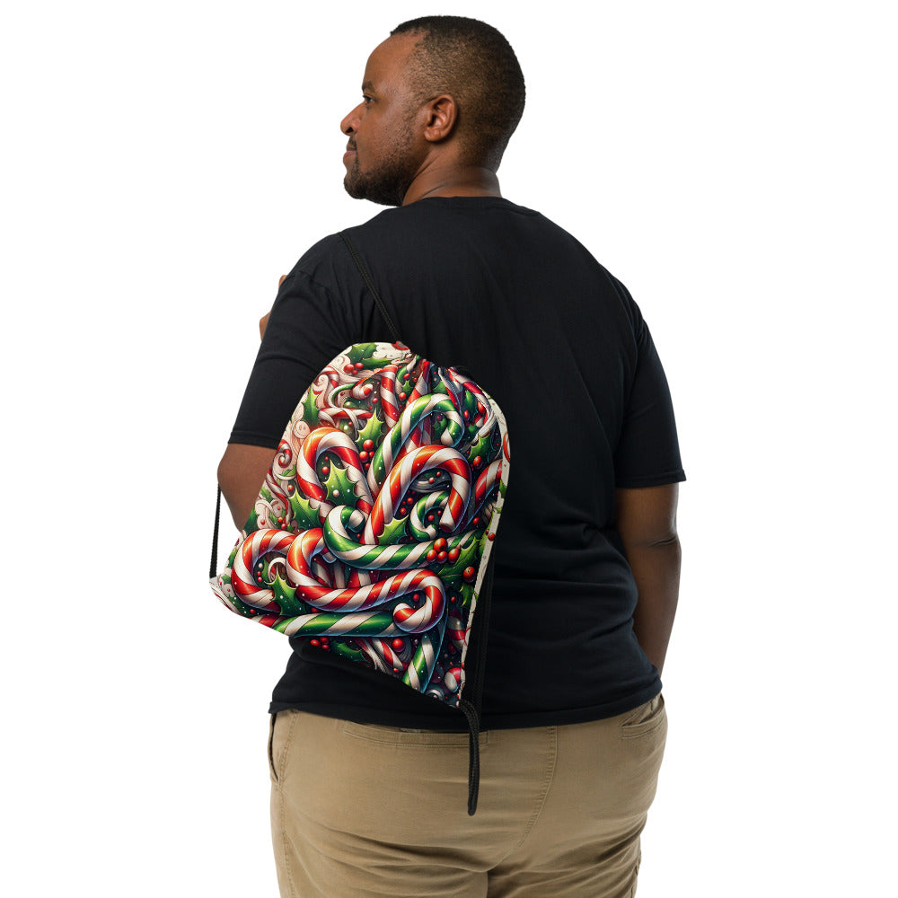 Whimsical Winter Wear Drawstring Bag