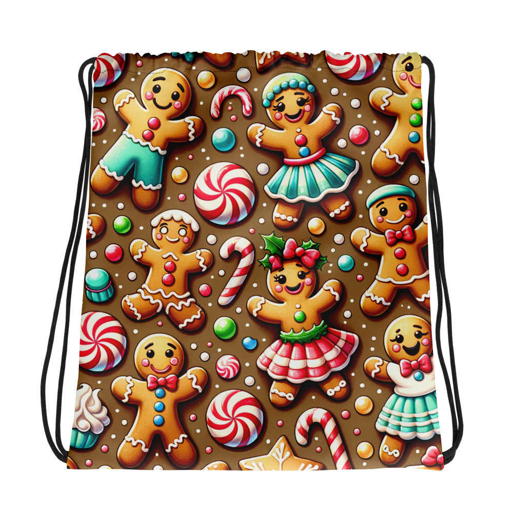 Whimsical Winter Wear Drawstring Bag
