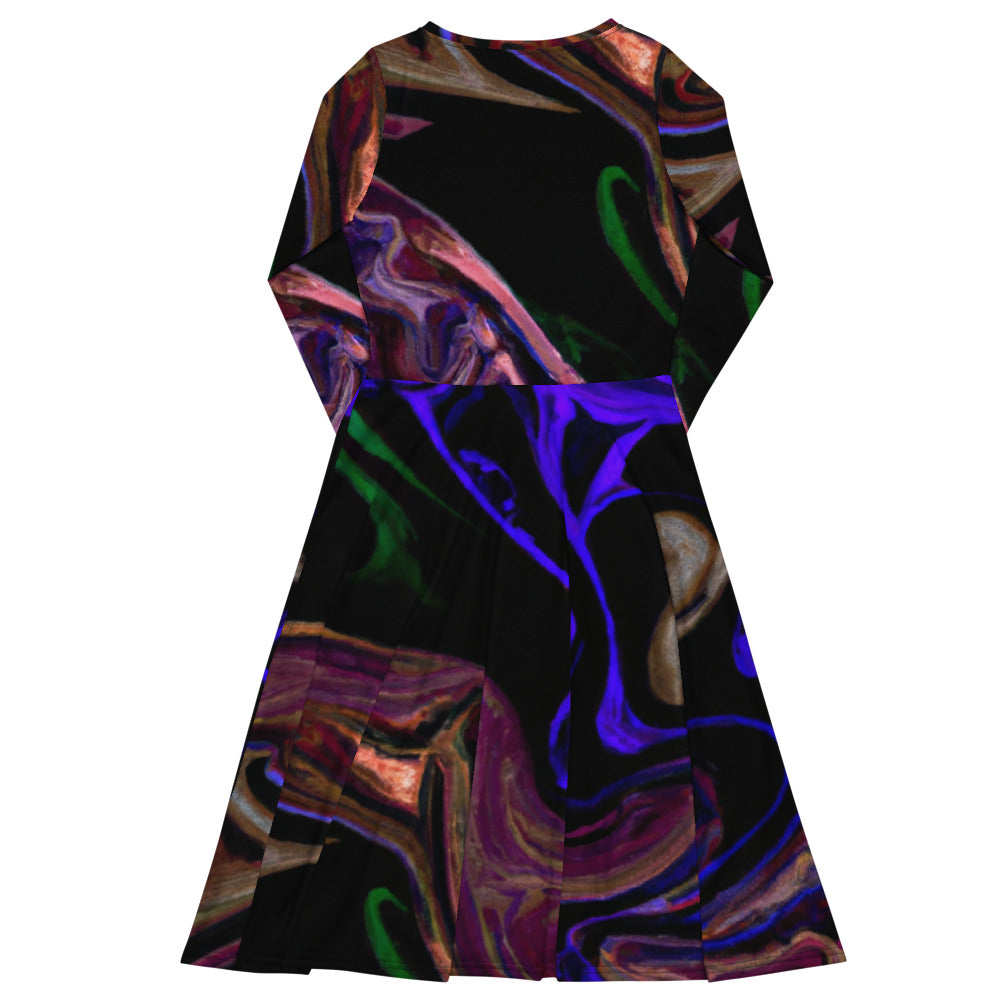Regal Long Sleeve Midi Dress