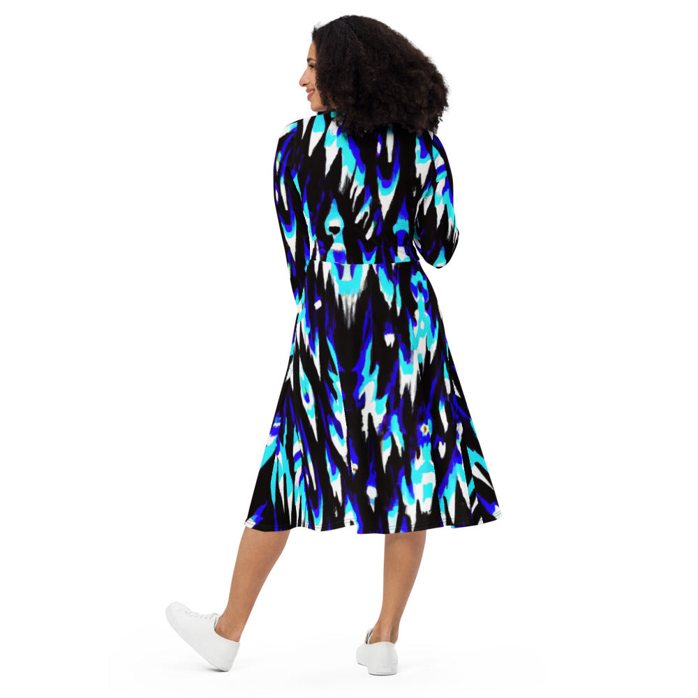 Regal Long Sleeve Midi Dress