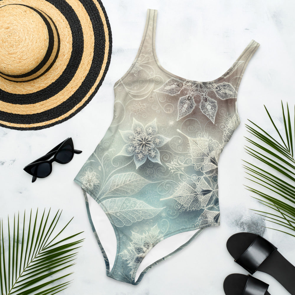 Whimsical Winter Wear One-Piece Swimsuit