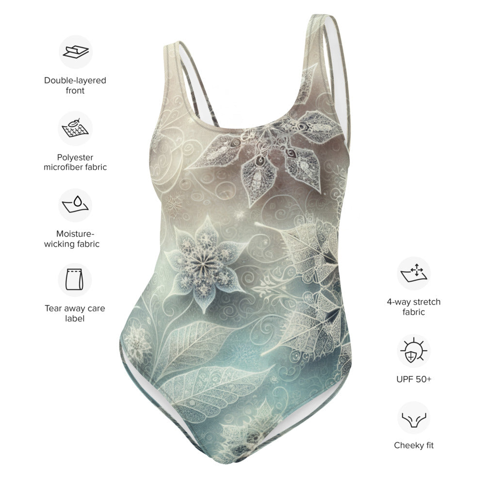 Whimsical Winter Wear One-Piece Swimsuit