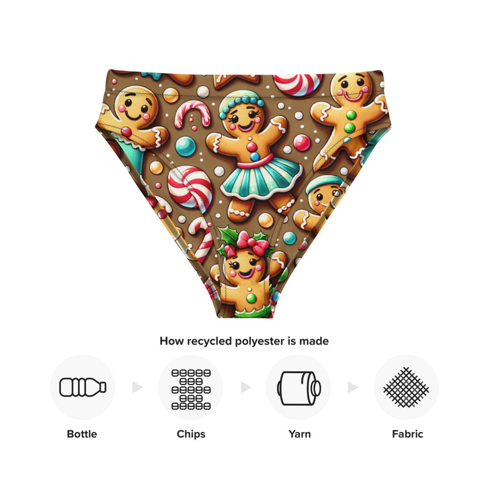Whimsical Winter Wear High-Waisted Bikini Bottom