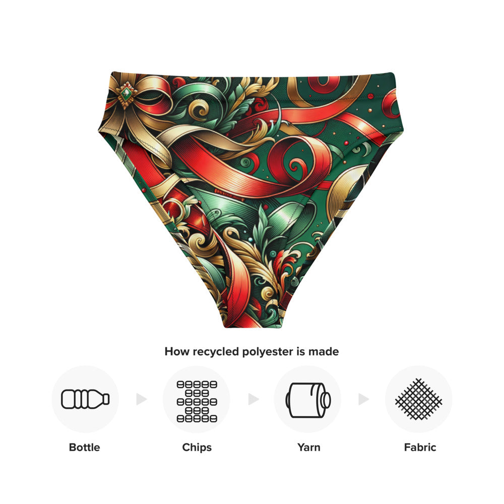 Whimsical Winter Wear High-Waisted Bikini Bottom