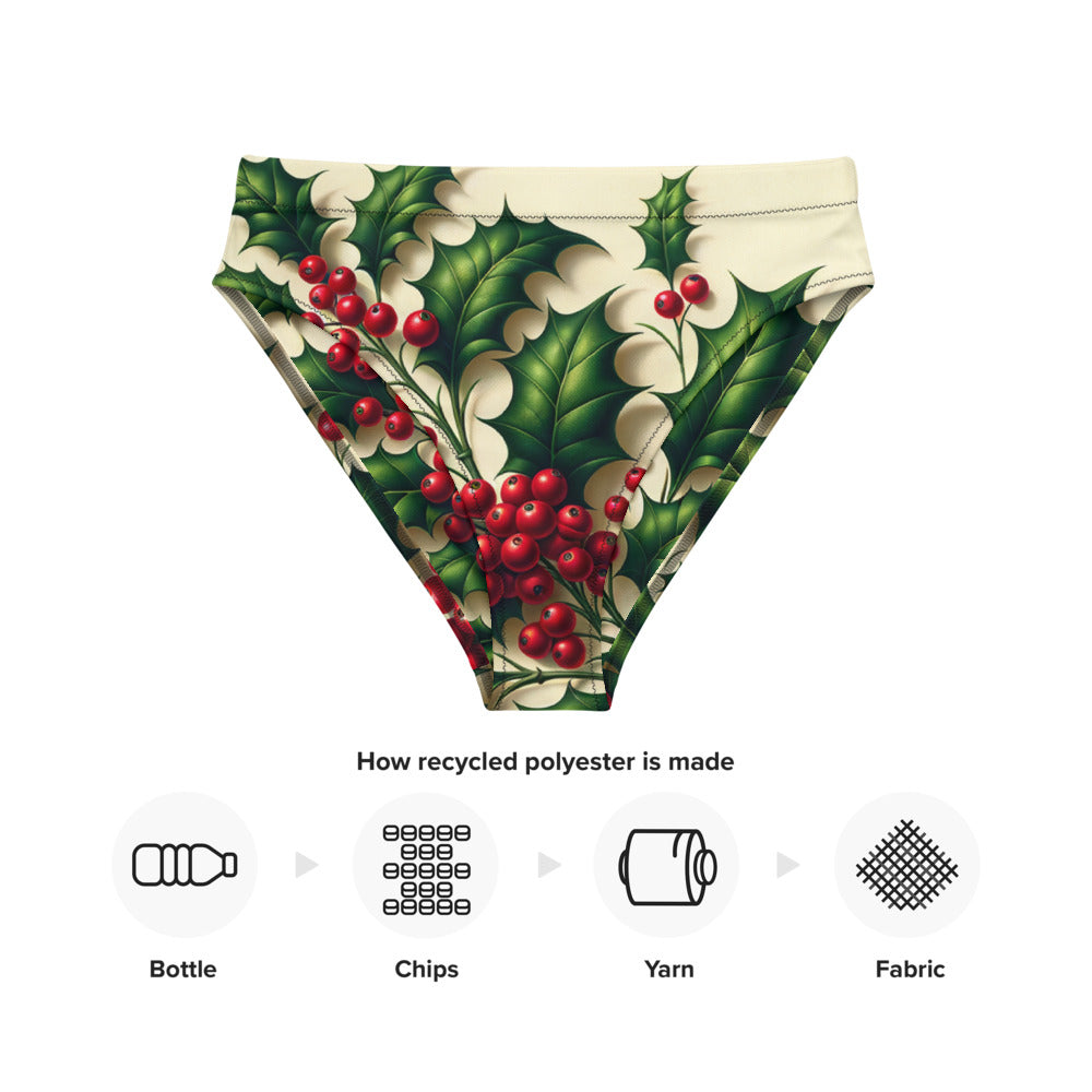 Whimsical Winter Wear High-Waisted Bikini Bottom