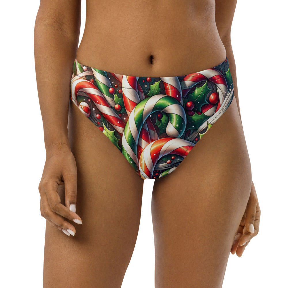 Whimsical Winter Wear High-Waisted Bikini Bottom