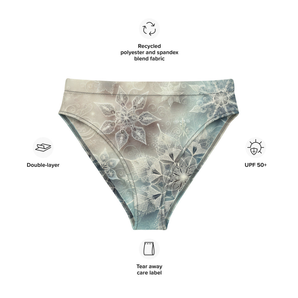 Whimsical Winter Wear High-Waisted Bikini Bottom
