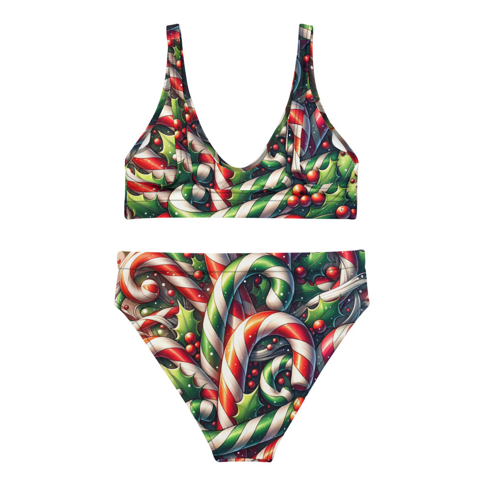 Whimsical Winter Wear High-Waisted Bikini