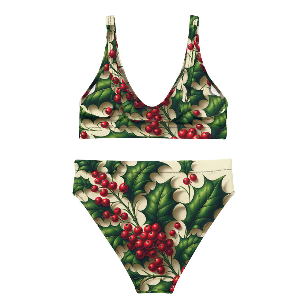Whimsical Winter Wear High-Waisted Bikini