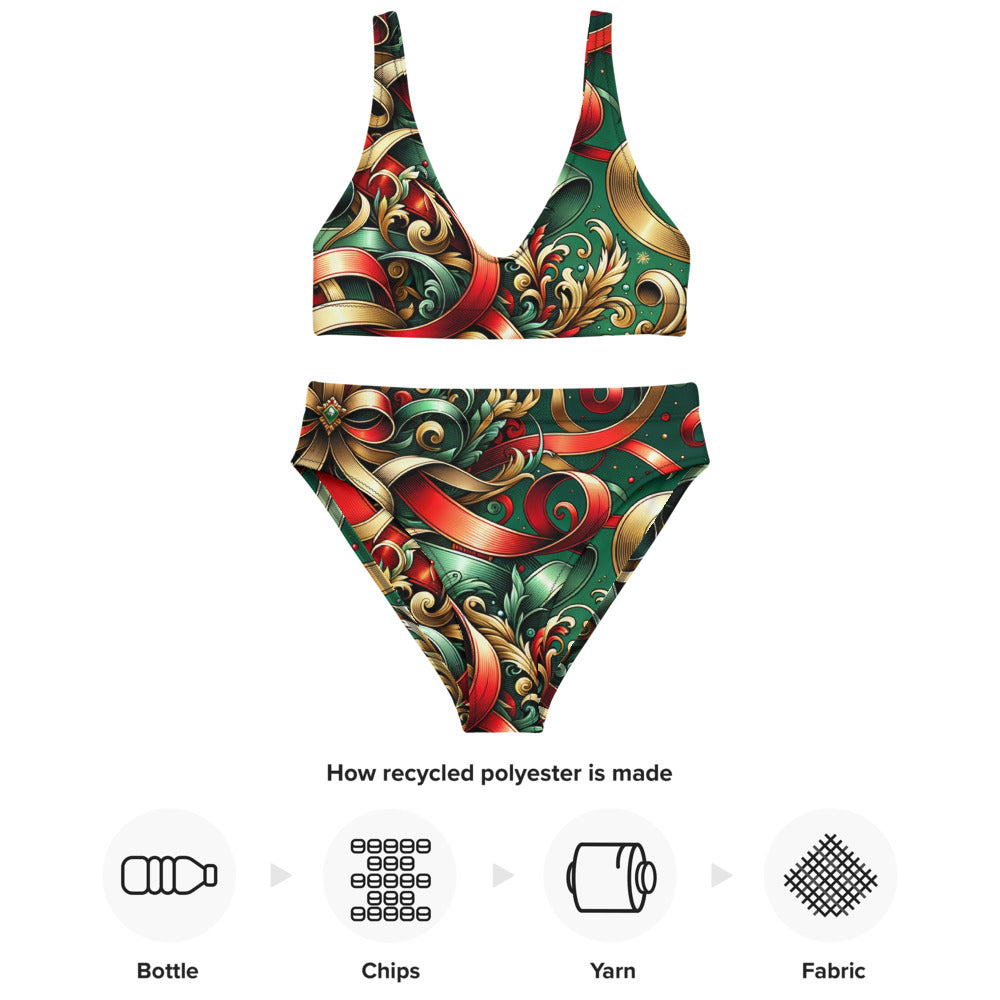 Whimsical Winter Wear High-Waisted Bikini
