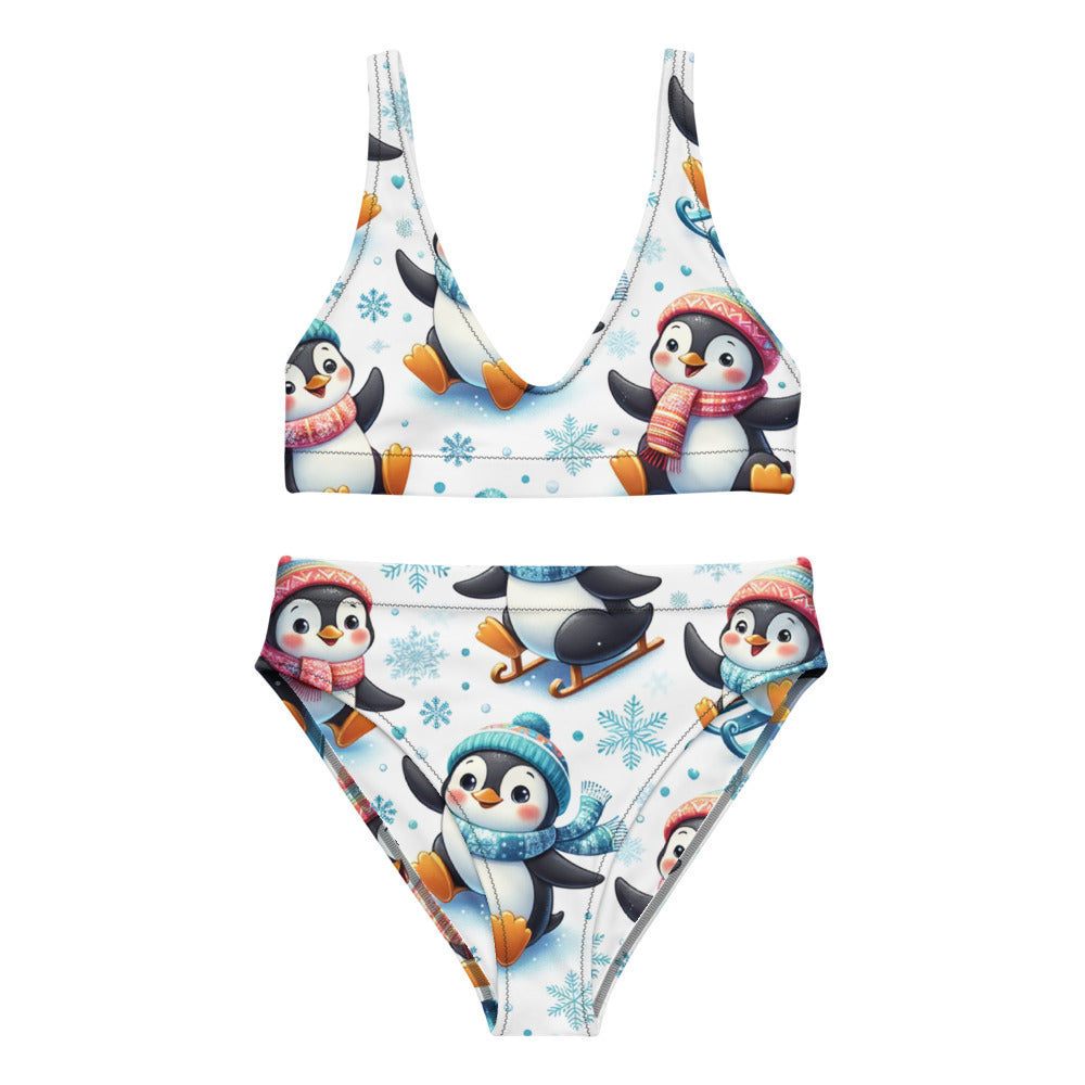 Whimsical Winter Wear High-Waisted Bikini