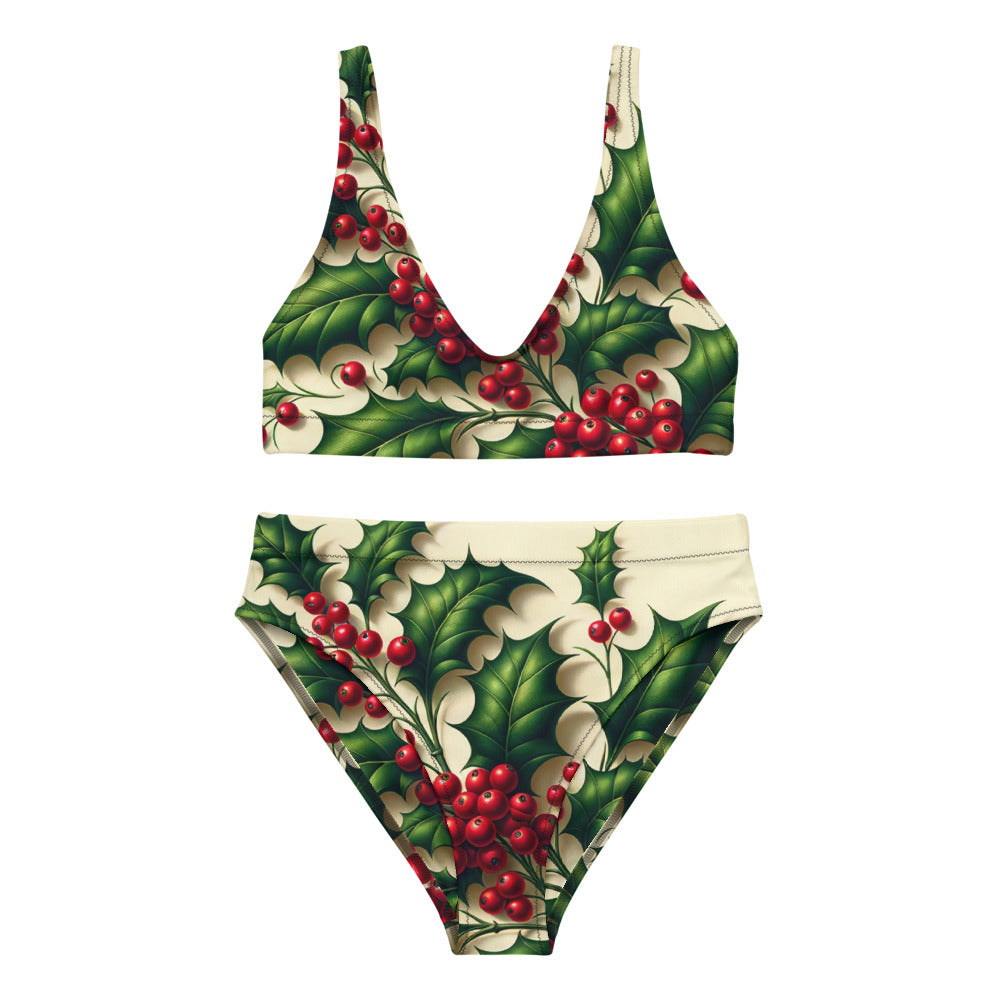 Whimsical Winter Wear High-Waisted Bikini