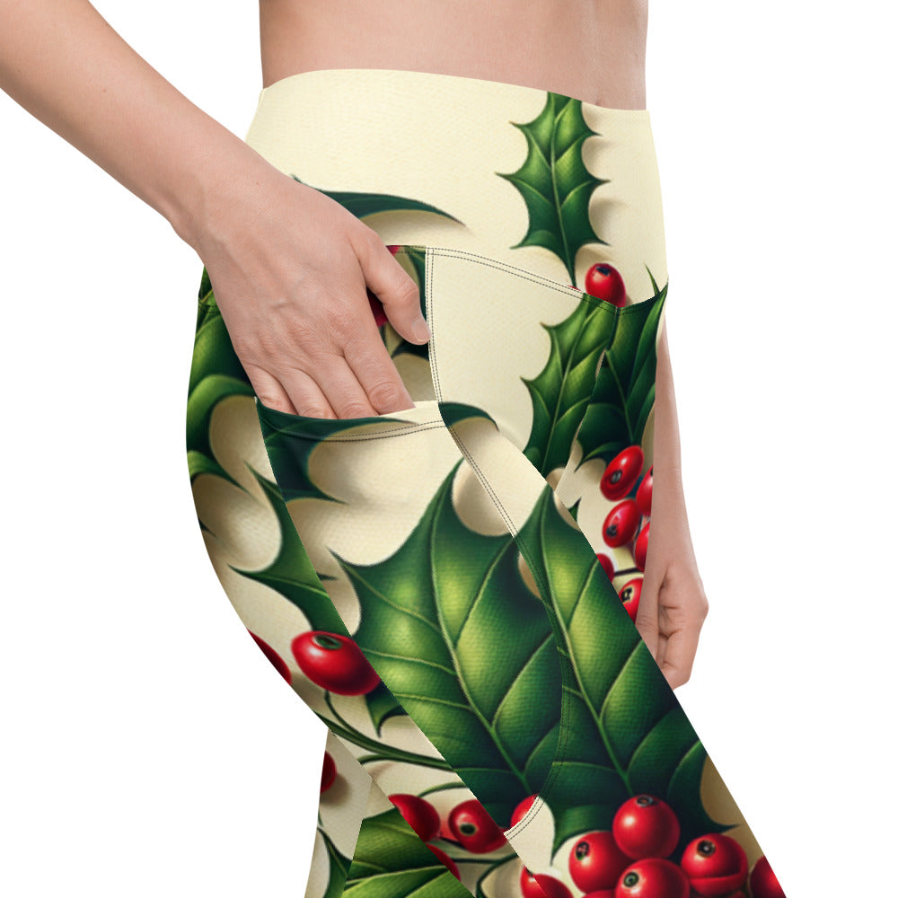 Whimsical Winter Wear Leggings with Pockets