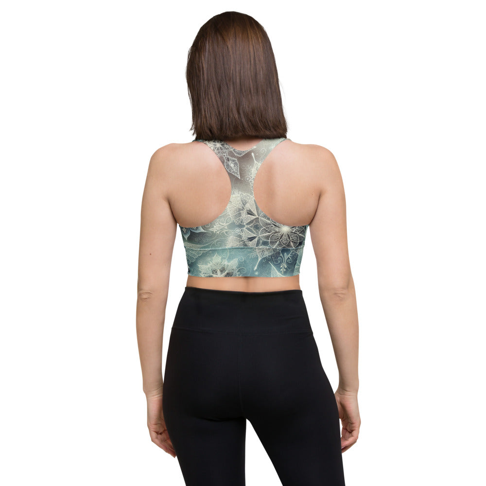 Whimsical Winter Wear Longline Sports Bra