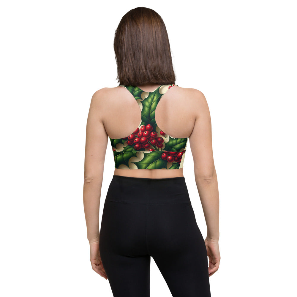 Whimsical Winter Wear Longline Sports Bra
