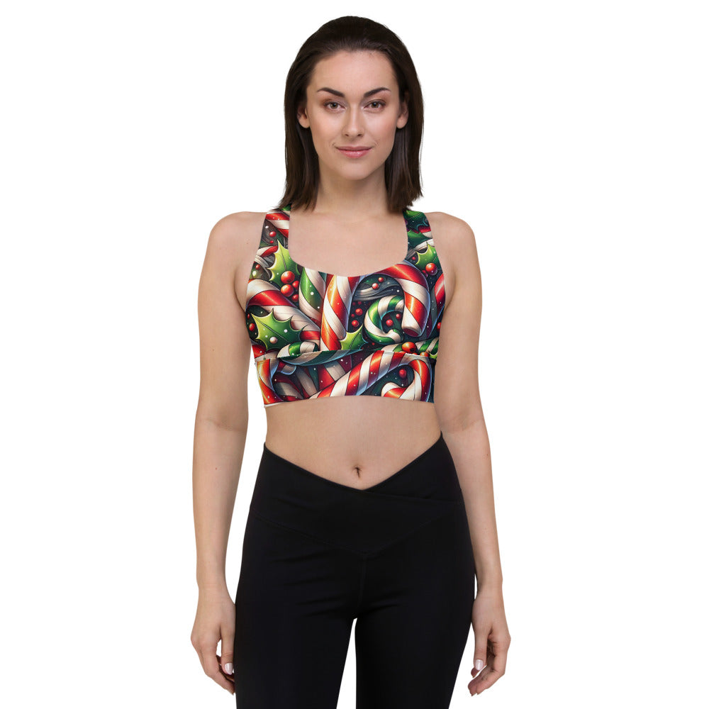 Whimsical Winter Wear Longline Sports Bra