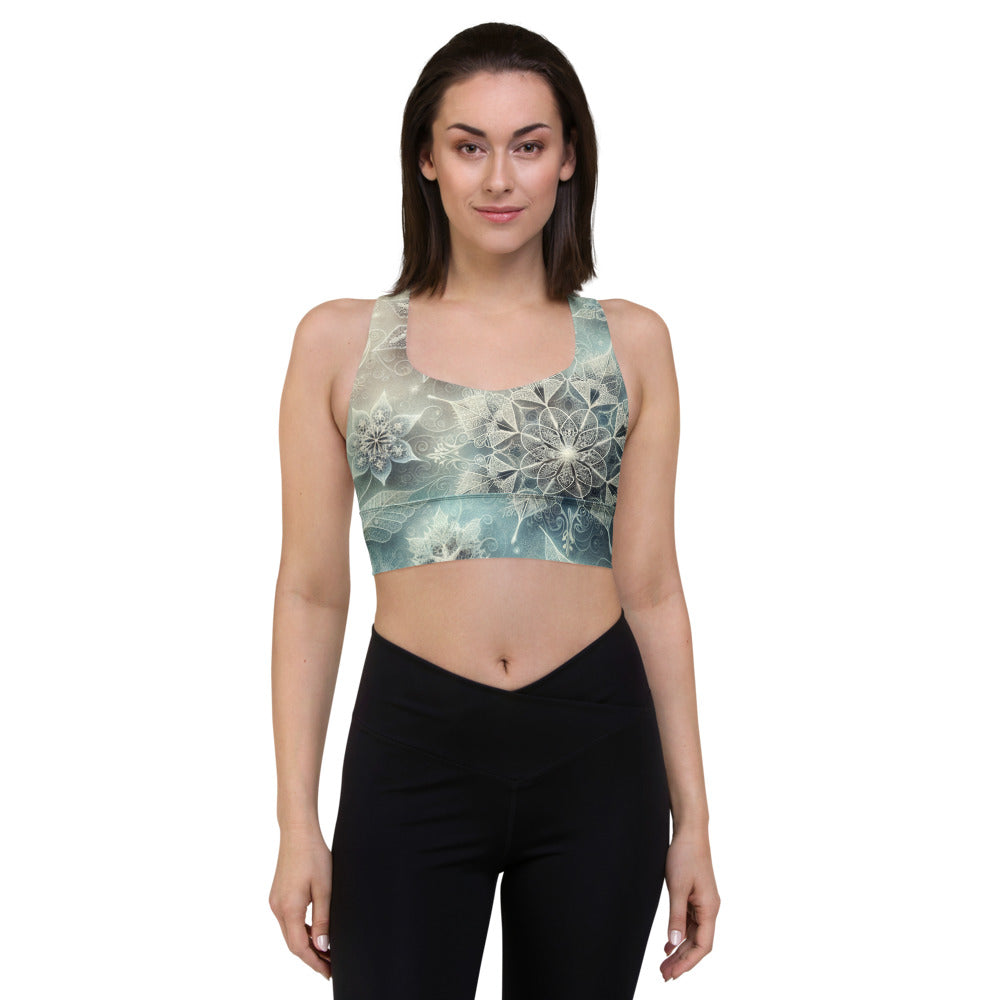 Whimsical Winter Wear Longline Sports Bra