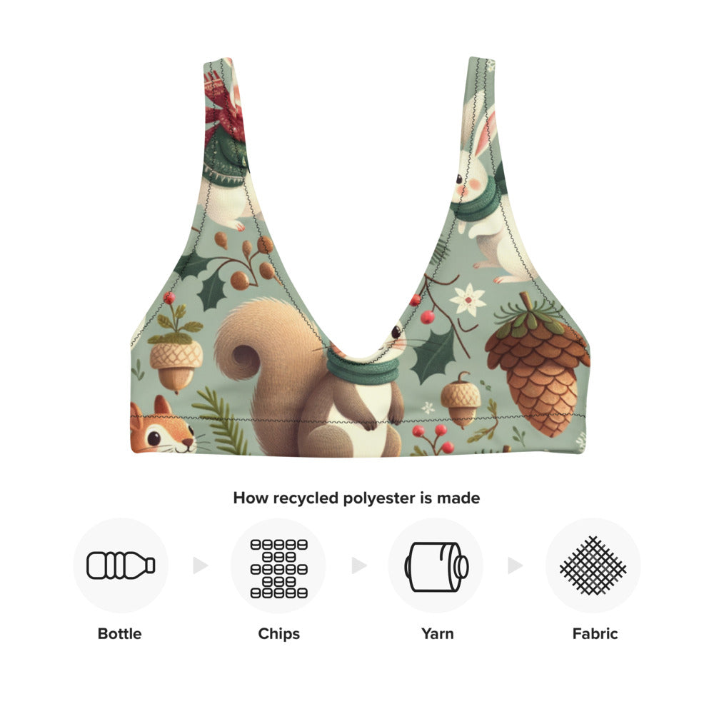Whimsical Winter Wear Padded Bikini Top