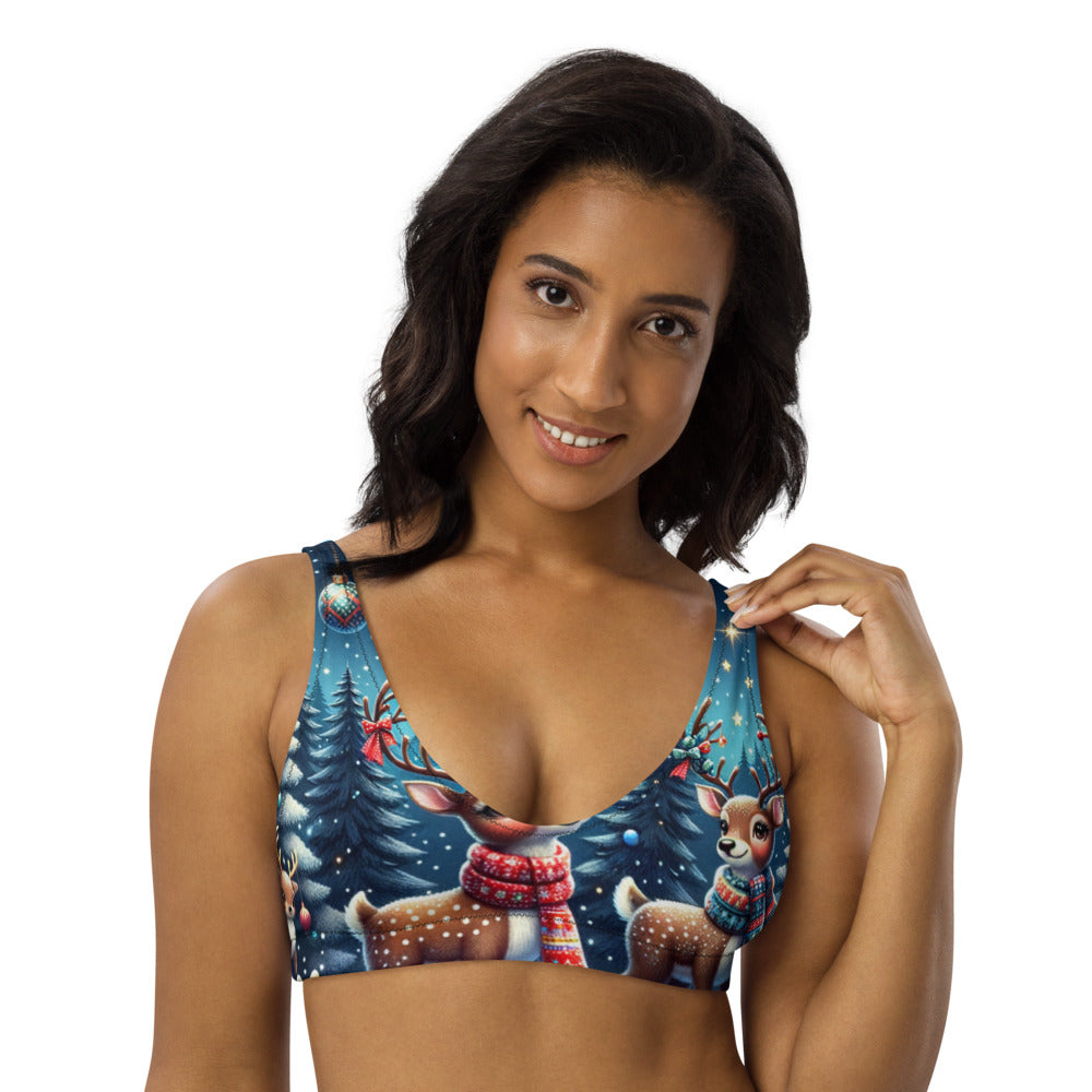 Whimsical Winter Wear Padded Bikini Top