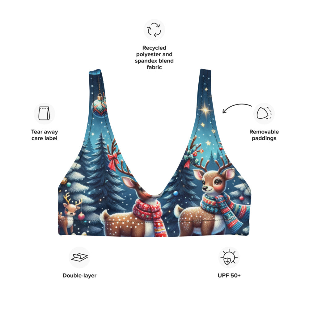 Whimsical Winter Wear Padded Bikini Top