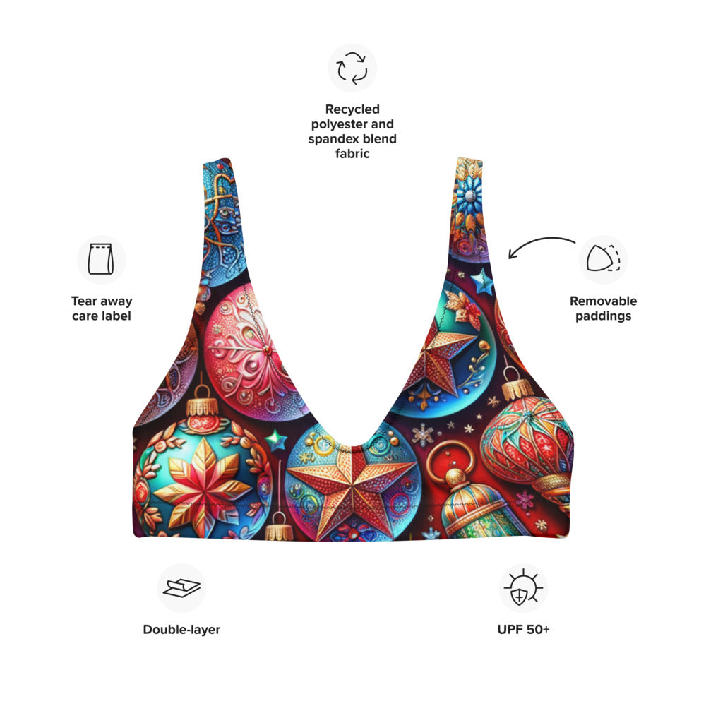 Whimsical Winter Wear Padded Bikini Top