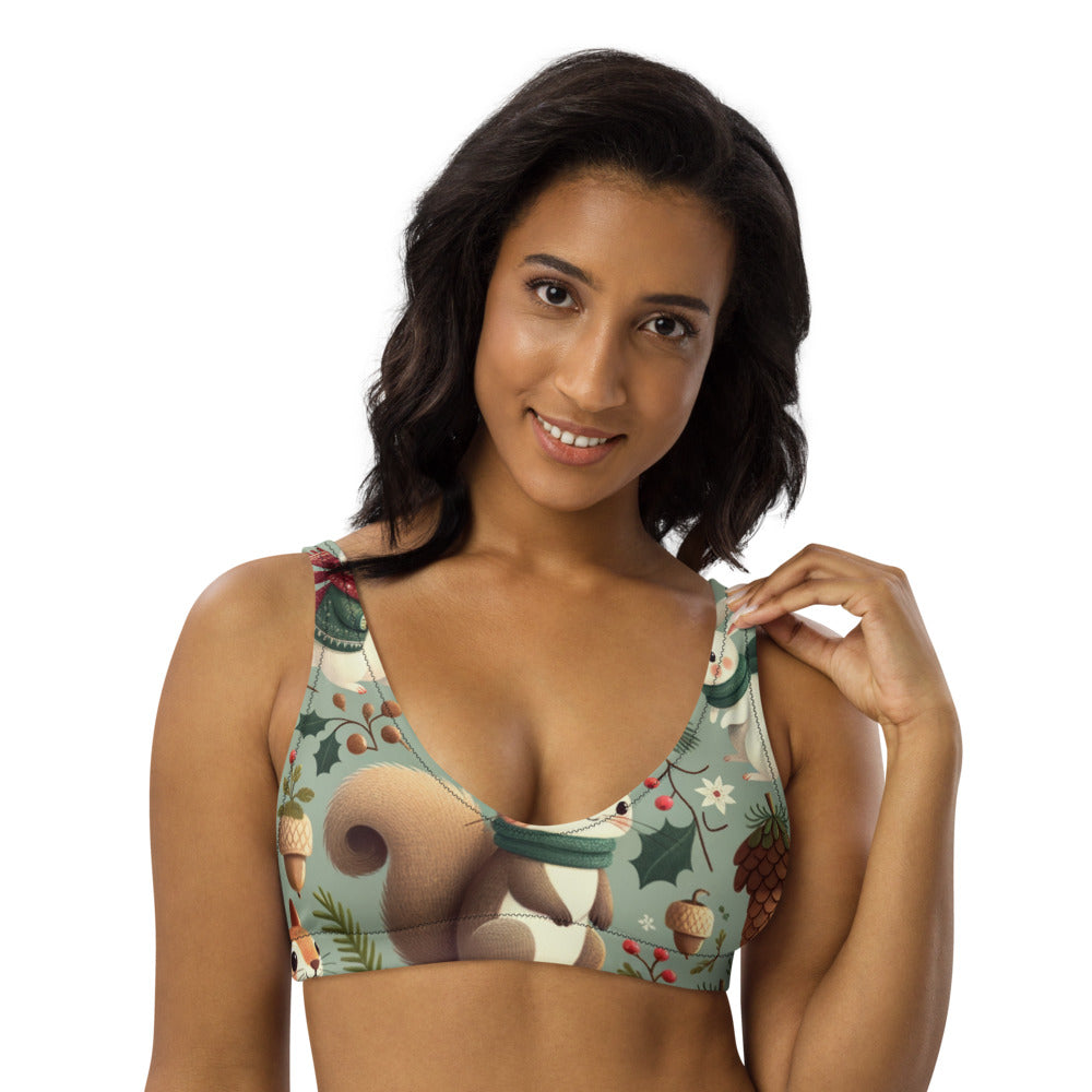 Whimsical Winter Wear Padded Bikini Top