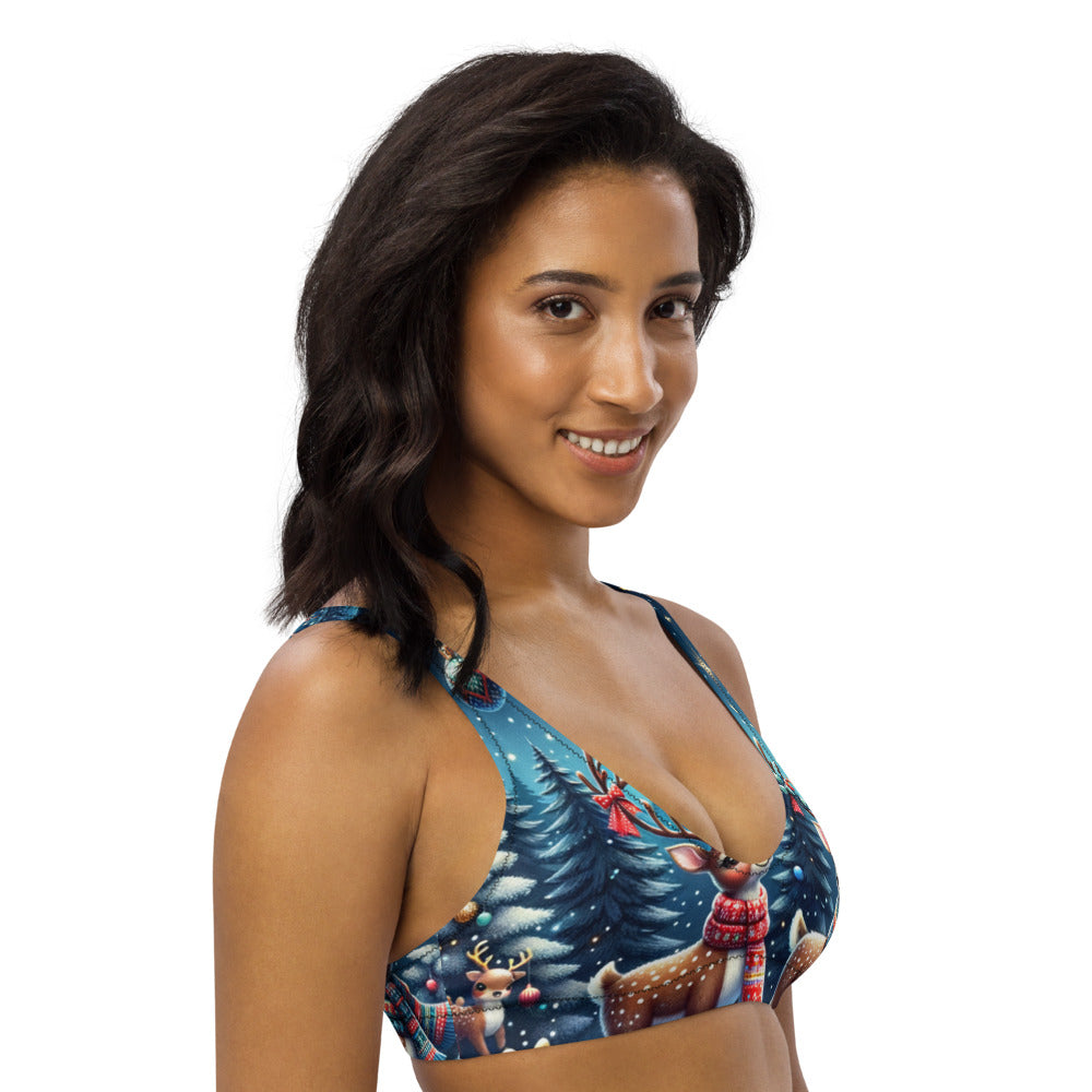 Whimsical Winter Wear Padded Bikini Top