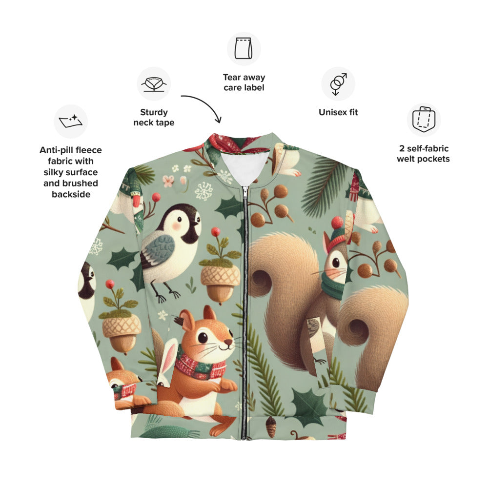 Whimsical Winter Wear Bomber Jacket