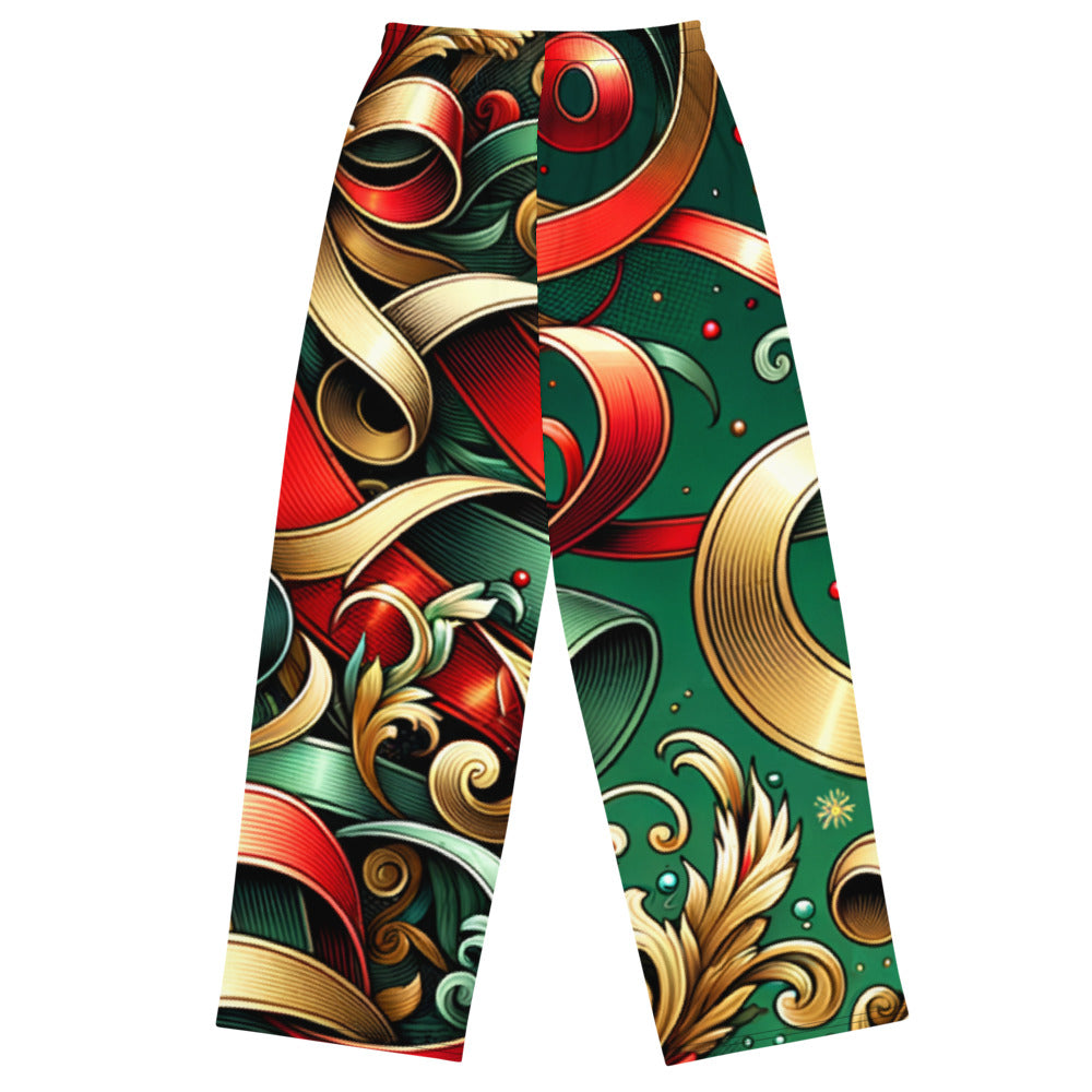 Whimsical Winter Wear Wide-Leg Pants