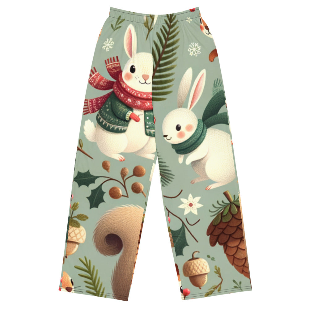 Whimsical Winter Wear Wide-Leg Pants