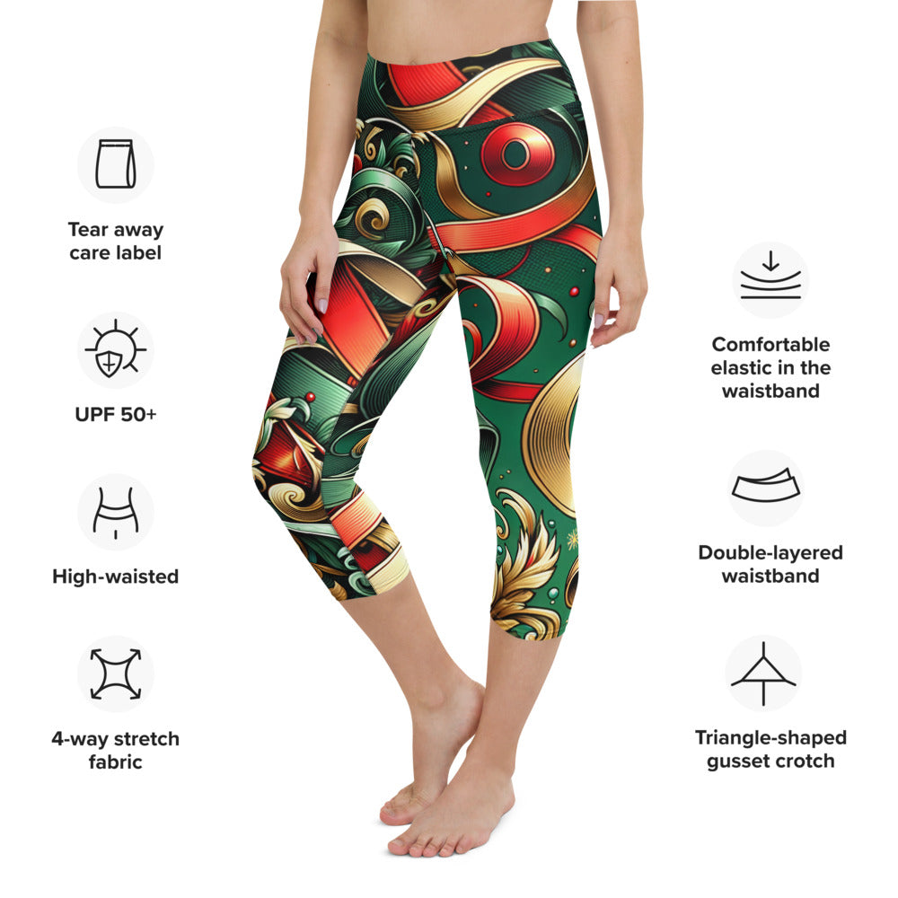Whimsical Winter Wear Yoga Capri Leggings