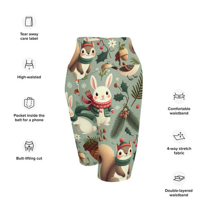 Whimsical Winter Wear Biker Shorts