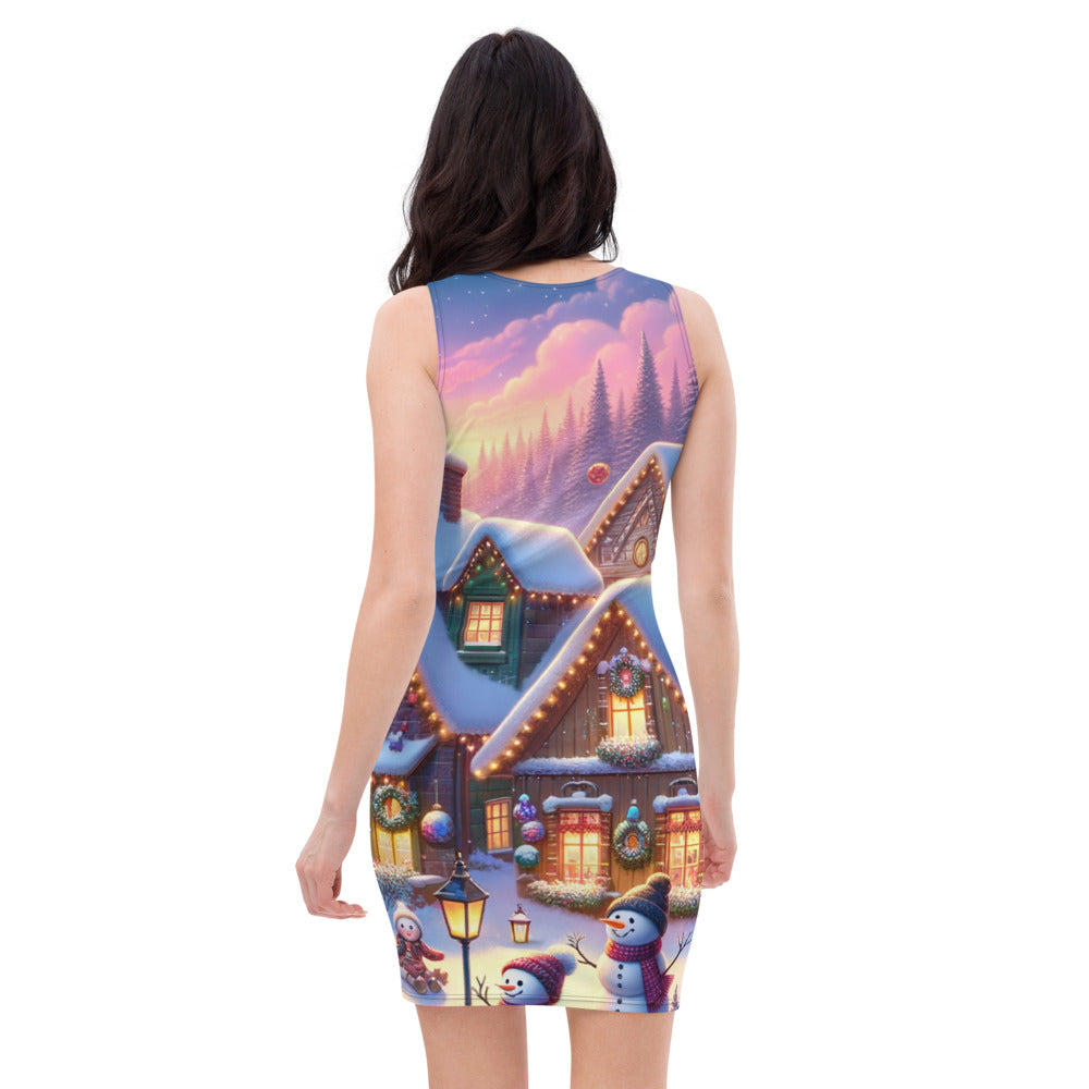 Whimsical Winter Wear Bodycon Dress