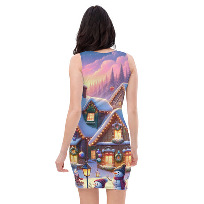 Whimsical Winter Wear Bodycon Dress