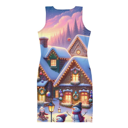 Whimsical Winter Wear Bodycon Dress