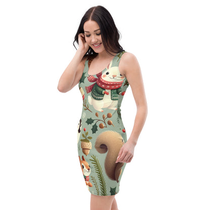 Whimsical Winter Wear Bodycon Dress