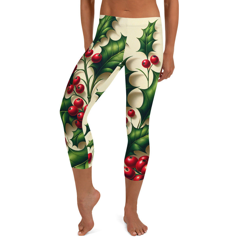 Whimsical Winter Wear Capri Leggings