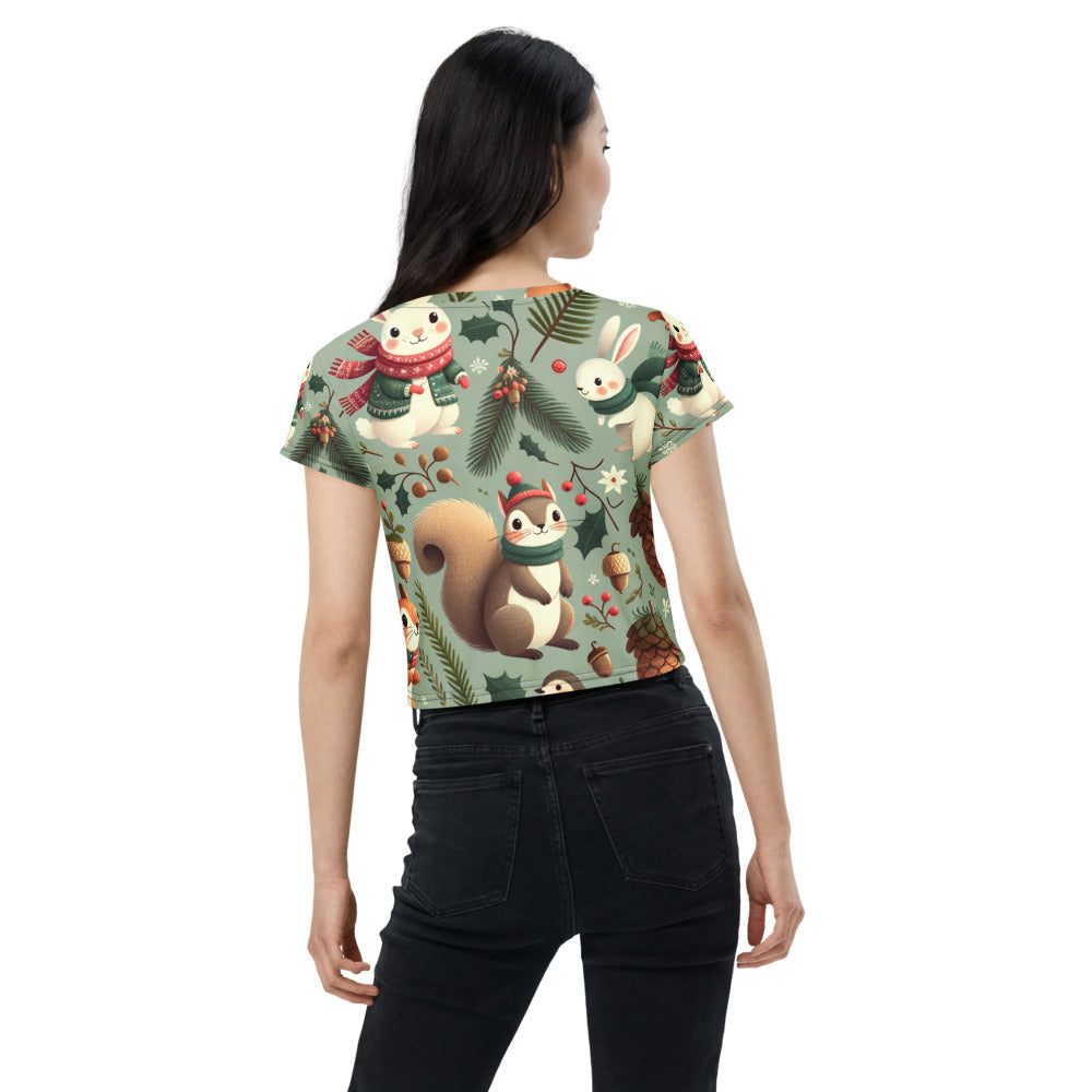 Whimsical Winter Wear Crop Tee