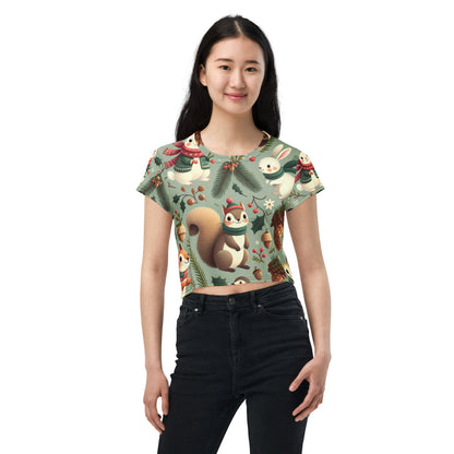 Whimsical Winter Wear Crop Tee