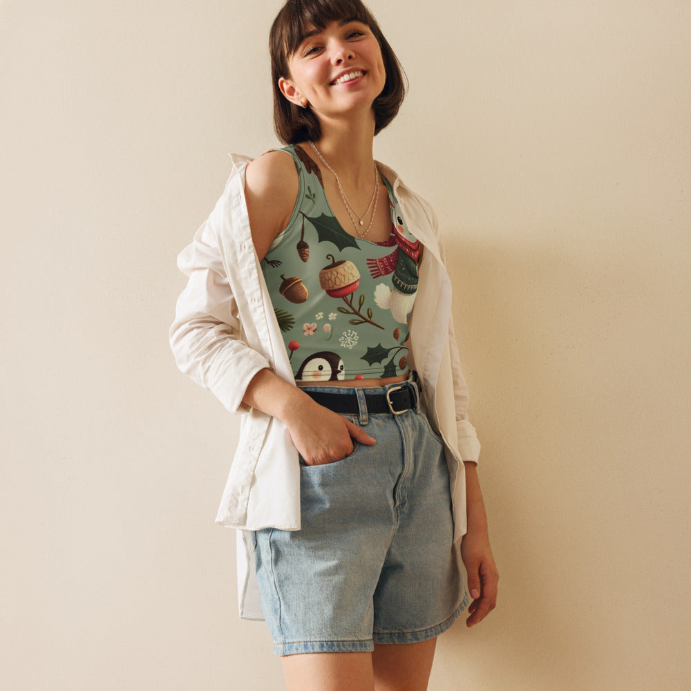 Whimsical Winter Wear Crop Top