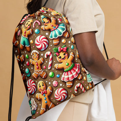 Whimsical Winter Wear Drawstring Bag