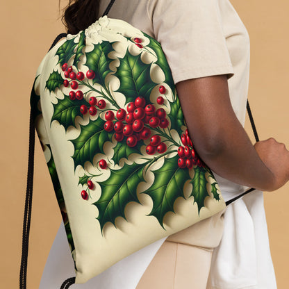 Whimsical Winter Wear Drawstring Bag