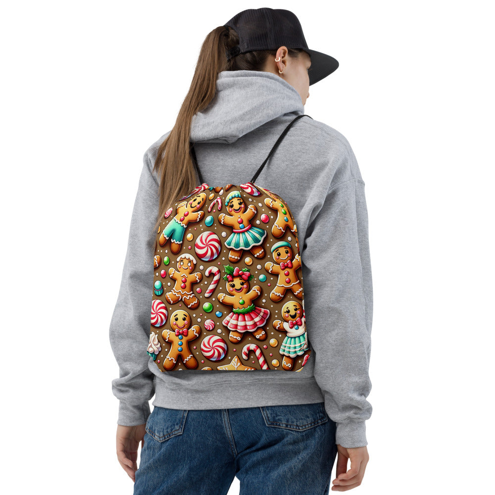 Whimsical Winter Wear Drawstring Bag