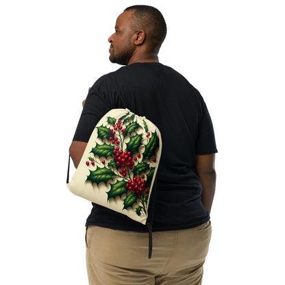 Whimsical Winter Wear Drawstring Bag