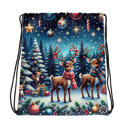 Whimsical Winter Wear Drawstring Bag