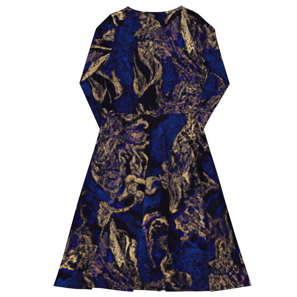Regal Long Sleeve Midi Dress